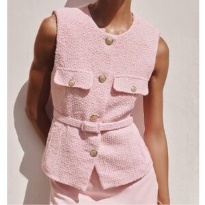 Zara pink belted vest